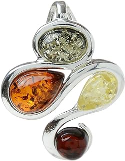 Amber Jewelry for Women - Sterling Silver Baltic Amber Pendant Necklace Elaine, Includes Italian 18 inches 925 Sterling Silver Chain - made in Poland