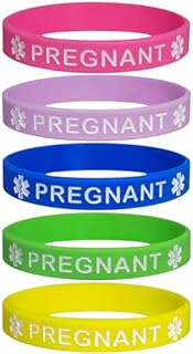 PREGNANT Medical Alert ID Silicone Bracelets (5 Pack)