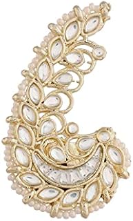 I Jewels Gold Plated Indian Wedding Bollywood Kundan Studded Designer Adjustable Finger Ring for Women (FL181-232)