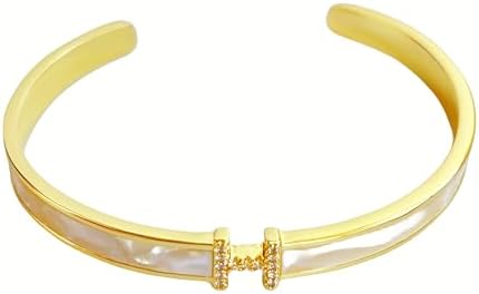 14K Yellow Gold Plated Cubic Zirconia Women's Bracelet with Bead and Link Chain, Lobster Claw Clasp