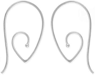 Boma Jewelry Sterling Silver Teardrop Pointed Spiral Pull Through Wire Hoop Earrings