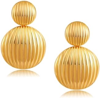 Gold Chunky Earrings for Women Dangle Large Gold Statement Earrings Chunky Silver Drop Earrings Big Gold Dangle Earrings Teardrop Ball Circle Heart Irregular Earrings Trendy Earrings Fashion Jewelry