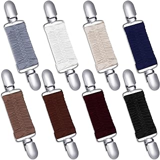 8 Pcs Fit Dress Cinch Clips Set Fit Dress Clips Elastic Hat Clip for Travel Sweater Clips Cardigan Clip Waist Cincher Clip Shawl Clips Dress Tightener Clip Collar Clips for Men and Women