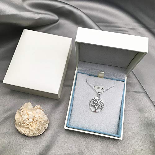 Sterling Silver Necklace for Women Family Tree of Life Pendant Necklace Dainty Jewelry Anniversary Birthday Gifts for Women Girls Mom Grandma Wife Daughter Her Yourself, 16"+2"
