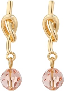 QMEXINS Love Knot Stud Earrings for Women Girls Hypoallergenic Gold Infinity Knot Post Earrings Jewelry Gifts