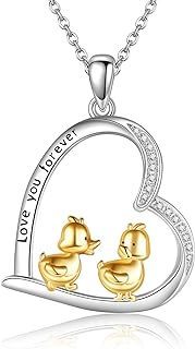Mother's Day Gifts Sterling Silver Fox/Otter/Duck/Dragonfly/Guinea Pig/Giraffe/Koala/Corgi/Paw Necklace Animal Pendant Necklace for Women Cute Animal Jewelry Gifts for Women