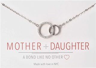 Gifts for Mom, Mother Daughter Gift - Interlocking Circle Necklace OR Bracelet, Christmas Gifts