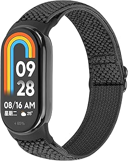 SOiiKE Bracelet pour Xiaomi Smart Band 8/9/10, en Nylon Élastique Réglable avec Boucle Sécurisée, pour Hommes et Femmes en Voyage et Activités Sportives