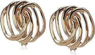 Chic Napier Gold-Tone Twisted Clip-On Earrings with Distinctive Non-Pierced Design
