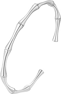 Gold Plated Bangle Bracelets for Women Adjustable Charm Bracelets Cute Bamboo Design Gold Bracelet for Women and Girls