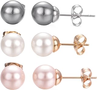 Elegant 18K Gold Plated Yoursfs 3pcs Stud Set with Simulated Pink Pearl Earrings, Comfortable Push Back Design, Ideal for Any Occasion