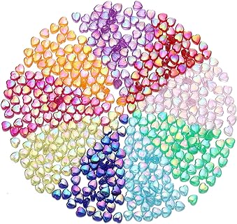 St.Kunkka 8mm Heart-Shaped Acrylic Crafting Beads, Mixed Colors, Ideal for Unique DIY Jewelry & Home Decorations, Pack of 450