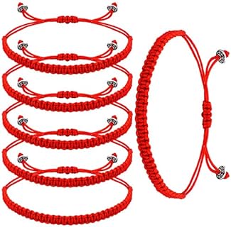 Adjustable Satin Red Braided Bracelet Set with Amulet for Luck & Love - Cord and Braided Chain Design for Couples, Friends, & Special Occasions - Kabbalah-Inspired