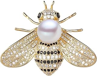 Colorful Rhinestone Crystal Bee Brooch Pin Vintage Bee Pearl Lapel Pin for Women Girls Retro Rhinestone Insect Pin Jewelry Gift
