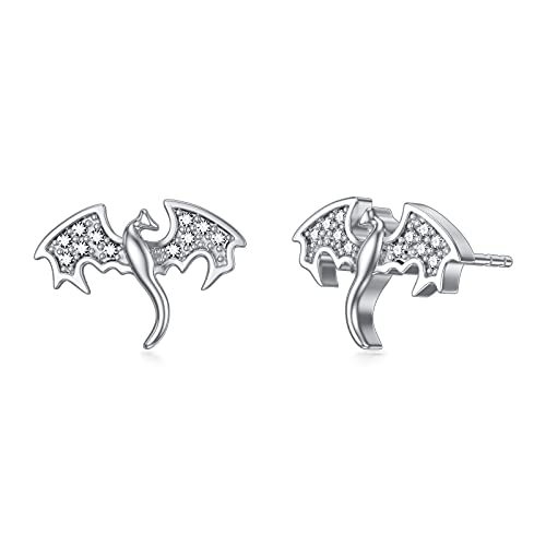 Dragon Earrings 925 Sterling Silver Stud Hypoallergenic Dragon Earrings for Women Girl