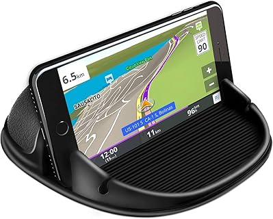 Support de téléphone portable Loncaster pour voiture avec fixation au tableau de bord, base en silicone antidérapante et lavable, compatible smartphone, pour une conduite main libre