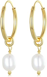 925 Sterling Silver Circle Drop Earrings with Cubic Zirconia for Women and Girls - Wave Hoop Design with Turquoise Synthetic Pine Stones