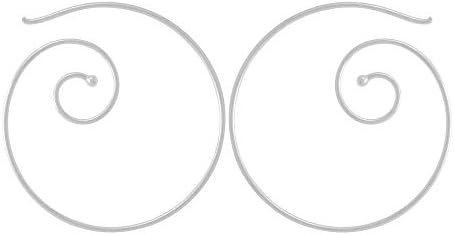 Boma Jewlery Sterling Silver Round Spiral Pull Through Hoop Earrings