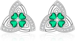 Sterling Silver Horse Stud Earrings with Lever Back and Cubic Zirconia for Women, Dangle Design