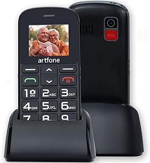 Artfone CS182 Seniorenhandy mit großen Tasten und 1,8 Zoll Farbdisplay, Dual SIM, SOS-Notrufknopf, lange Akkulaufzeit, ideal für ältere Menschen und Sehbehinderte