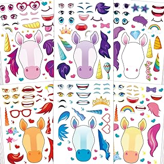 Aowplc Unicorn Stickers 42 Sheets Make Your Own Unicorn Stickers Fantasy Kids Unicorn Party Favors Supplies