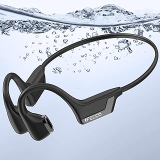 I Love iFecco Écouteurs Natation Bluetooth 5.4 à Conduction Osseuse, Mémoire MP3 4G Intégrée, Étanchéité IPX8. Idéal pour Sportifs et Amateurs de Natation