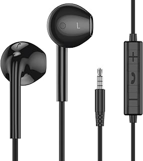 MOSWAG 3m In-Ear Kopfhörer mit Geräuschabschirmung und eingebautem Mikrofon, Ideal für Musikliebhaber und Gamer, kompatibel mit fast allen 3.5mm Audio Geräten