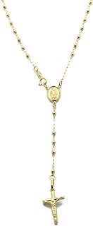 Solid 14K Yellow Gold Chain 3mm Bead Rosary Chain Necklace (16, 18, 20, 24 Inches)