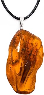 Unisex Genuine Baltic Unpolished Amber Pendant Necklace with Clasp – Elegant and Versatile Design from Lithuania