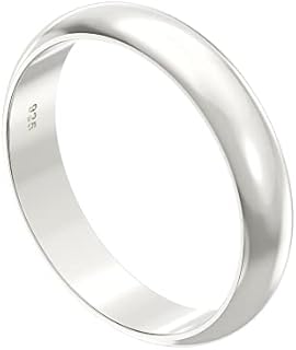 Aeon 925 Sterling Silver Court Wedding Ring – 3/5mm | Comfort Fit for Men & Women | Sizes J-Z | Premium Quality for Life's Special Moments | Ideal for Couples
