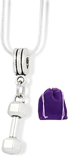 Dumbbell Necklace Pendant Jewelry Jewlry Barbell Fitness Charm Accessories Stuff Gift for s Men Women Decor Strength Weight Lifting Bodybuilding Gym Wear Dumbbell Gifts Hexangonal