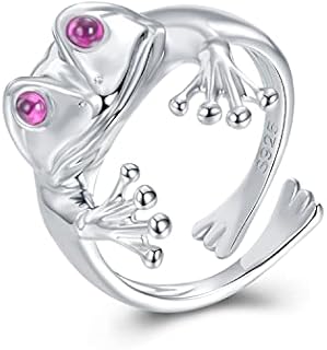 Frog Ring for Women 925 Sterling Silver Frog Thumb Ring Rings Adjustable Frog Thumb Ring Jewelry Gifts for Women Frog Lover
