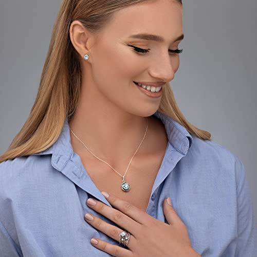 JEAN RACHEL JEWELRY 925 Sterling Silver Ring With a White Round Clear Cubic Zirconia CZ Prong, Hypoallergenic, Nickel and Lead-free, Artisan Handcrafted Designer Collection, Made in Israel