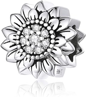 925 Sterling Silver Love Live Enamel Sunflower Bead Bracelet with Rose Flower Charms for Pandora Charm Collectors with Heart-shaped Design