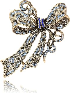 Vancy Utopia Rhinestone Bow Brooch Vintage Crystal Large Bowknot Brooches for Women Brooch Pin Wedding Fashion Jewelry Accessories,Women Gift,Girl Gift