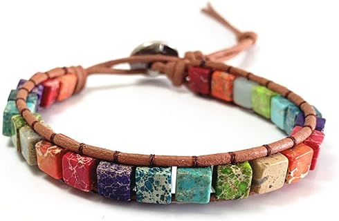 ZOSOJONA 7 Chakra Bracelet Bohemian Handmade Leather Wrap Healing Protection Natural Stone Yoga Beaded Bracelets Boho Friendship Jewelry
