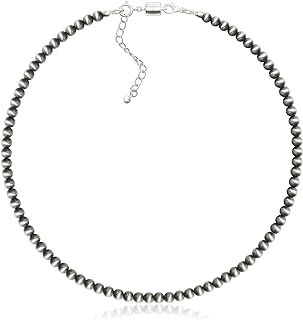 Western OHINGLT Navajo Pearl Necklace for Women with Magnetic Clasp, Vintage Boho-Inspired Design