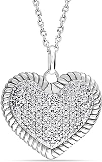 LeCalla 925 Sterling Silver Love Heart Pendant Lightweight Infinity Heart Necklace for Women Mom Friend Birthday Gift