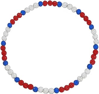 Baseball Necklace for Men Boys Athletic Inspired Jewelry for Competitive Ball Players and Athletes 22in Glitter Rhinestone Clay Beaded Necklace Boys Cool Gifts for Baseball Players Lovers