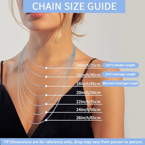 Italian 1.3mm Solid 14K Gold Over 925 Sterling Silver Chain Necklace for Women Girls, Italian Box Chain Thin & Strong Women's Chain Necklaces 14 16 18 20 22 24 26 Inches