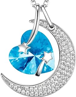 ELDA & CO. Birthday Gifts Mom Women I Love You to the Moon and Back Half Moon Necklace Wife 925 Sterling Silver May Birthstones Emerald Jewelry Gifts for Mother