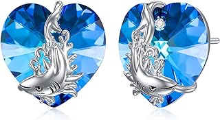 PELOVNY Women's Unique Sterling Silver Stud Earrings with Push-Back Design, Hypoallergenic Animal and Nature-Inspired Shapes - Ideal Christmas Gift