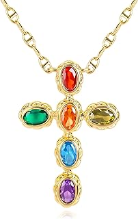 Stylish Brass Gold Cross Pendant Necklace with Elegant Crisscross Chain for Women and Girls