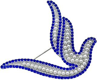 Exquisite Rhinestone pearl Inlay Metal Pigeon dove Brooch for best ZETA PHI ZPB sorority society Jewelry Brooch