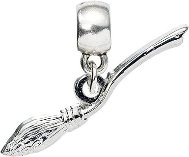 Official Harry Potter Nimbus 2000 Broomstick Charm Bead - Silver Plated, Base Metal Slider Bracelet Charm for Potterheads - Unique Broomstick Design