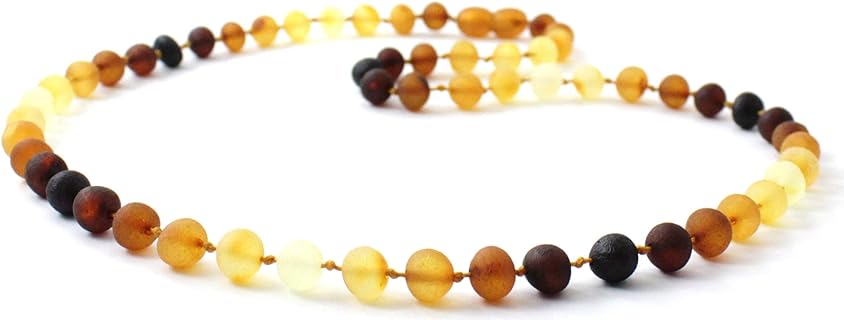 Unisex Baltic Amber Bead Necklace with Box Chain and Magnetic Clasp, Perfect for Everyday Wear