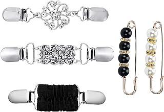 Stainless Steel Chatelaine Brooch with Pin Clasp, Fashion Dress Cincher Clips for Women, Easy-to-Use Apparel Pins in Various Colors