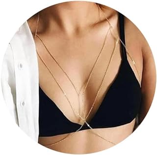Lobster Clasp Layered Bikini Belly Body Chain Bra - Gold Alloy - Versatile Beach and Festival Accessory for Women and Girls