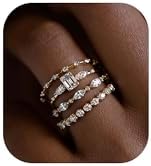 Stackable Gold Rings for Women Non Tarnish,Gold Wedding Bands for Women Stacking Thumb Ring Set Dainty Gold Plated Rings Promise Engagement Rings for Women Wedding Ring Set Gold Jewelry