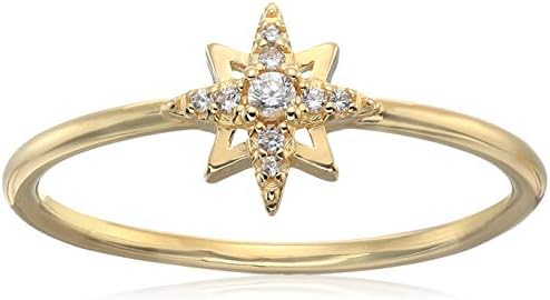Amazon Essentials Cubic Zirconia North Star Dainty Demi Fine Ring in Sterling Silver (previously Amazon Collection)